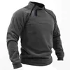 Men's Hoodies Sweatshirts Men Tactical Outdoor Jackets Autumn Casual Stand Collar Zipper Windproof Oversized Tops Male Solid Thick Fleece Warm Pullovers 230206