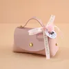 Exquisite PU Wedding Candy Box Leather Gift Hand Bag with Ribbon Creative Baby Shower Christmas Birthday Party Favor Boxes MJ0684