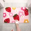 Cute Strawberry Floor Mat Non-Slip Bath Bedroom Hallway Entrance Door Toilet Absorbent Rug s Flower Foot Carpet 220511