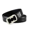 2022 Famous brand 3.8 wide stainless steel Classic luxury belt men's leisure leather smooth buckle trouser Korean version versatile business belt for men youth