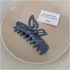 H￥rkl￤mmor Barrettes Butterfly Plastic Hair Clip for Women Clip Hairpin Stor haj Lady Barrette Accessory Drop Delivery Jewelry H Dhryu