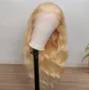 Groothandel 613 Blonde kanten frontale pruik met babyhaar krullen 100 gluess Remy Human Hair Pruiken voor zwarte vrouwen