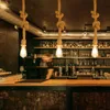 Lampes suspendues American Country Retro Restaurant Bar Creative Coffee Shop Escaliers Salon Single Head Rope ChandelierPendentif PendantPendan