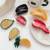 Cute Fruit and Vegetable Hair Clip Korean Girls Fashion acetate hairpin For Ladies Women Summer fresh banana watermelon Barrette Accessories