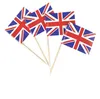 パーティーデコレーションサプライズ100pcsアメリカングットピックフラッグカップケーキトッパー英国のつまようじ旗ベーキングケーキ装飾ドリンクビールスティックSN4988
