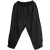 Men's Pants Men's Cropped Black Loose Harlan Casual Street Wear Dark Mountain Style Plus-size Runway Show