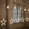 Star Moon Fairy Light Candle Płatek śniegu girlandę 3,5 -metrowe oświetlenie sznurkowe do sypialni pomieszczenie ogród na świeżym powietrzu Dekoracja światła