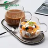 Visual Touch Good Morning Transparant Creative Glass Cup met handvat Tumbler Mug Glassware Koffie thee Cups Melkbieroep Wijn 210409