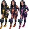 Dames Tweede stuk broek Outfits Designer Tracksuits Winter Nieuwe Tie Dye Hoodie Gedrukte joggingpakken Lange mouwbroek Sportkleding Sport