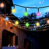 Strings Solar Energy String Lights Clear Bulbs Christmas Day Lanterns LED Bubble Bead Ball 60 Outdoor Decoration Flashing LightsLED StringsL