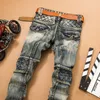 Jeans para homens Calças de carga Splicing calça jeans Biker de alta qualidade Masculino Designer casual reto Militar muitos Multi Pocket 220719