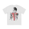 Street High Fashion Brand Summer Leisure Skeleton Large v Print Hip Hop Boys and Girls Loose Short Sleeve T-shirt