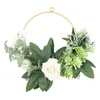 Декоративные цветы венки 11,8 дюймы цветочные обручи венки гирлянда искусственные висящие зелень листья розы