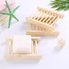 Portable Soap Dishes Natural Wood Tray Holder Dish Storage Bath Shower Plate Home Bathroom Wash Soaps Holders Organizer YF0056