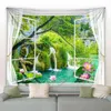 Tapestry Landscape Outside Window Tapestry Hanging Cloth Art Wall Rugs Beautifu