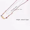 Pendant Necklaces Wish Card 2022 Fashion Love Enamel Copper Beads Necklace For Women Girls Party Jewelry Gifts Colorful Cotton Cord Chain Ch