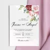 تخصيص بطاقات دعوة زفاف التصميم تحية دعوات الحزب لصالح المشاركة الذكرى السنوية الزهور الوردي KA22 220711