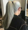 漂白された白いブロンドラップブラジルのヘアポニーテールヘアピース1PCS 10-22インチ長い洗練されたストレートポニーテールヘアピース120G 140G