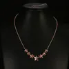 Chaînes Emmaya Mode Femmes Coloré Fleur Zircon Collier Rose / Or Blanc Couleur Colliers Pour Anniversaire Bijoux En GrosChains Heal22