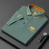 High end brand fashion embroidered cotton polo shirt men s short sleeved T shirt summer Lapel top Korean casual wear 220614