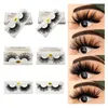 Lashs de vison 3D Faux cils 25 mm en vrac Custages Custom Étiquettes Dramatic Long Lash Makeup Faux CELLS8700650