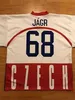 THR RARE Vintage # 68 Jaromir Jagr République Tchèque Équipe nationale Hockey Jersey personnalisée Toute nom et numéro