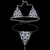 Novel leaf type Rhinestone Bikini Body chain nightclub sexy charming diamond inlaid underwear chest chain women