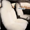 Car Seat Covers 2022 High Quality 100% Australian Wool Cover Winter Warm Natural Cushion 1 PC White Front298F