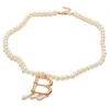 Hänge halsband Pearl Necklace Letter B flicka kvinnor krage vän halloween smycken gåva