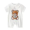 Одежда для новорожденных, унисекс, хлопковый комбинезон с короткими рукавами и маленьким медвежонком, комбинезон для новорожденного мальчика и девочки192t209J7120492