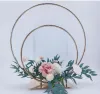 5 piezas decoración de boda romántico círculo arco doble anillo fiesta recepción bienvenida telones de fondo marco mesa de boda centros de mesa flor portavelas