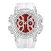 ساعة Wristwatches Rose Gold White Men's Watches الشهيرة الرفاهية العلامة التجارية الكوارتز التناظرية Chronograg