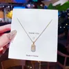 Pendant Necklaces Lucky Number Necklace Female Micro-encrusted Zircon 7 Letters Fashion Gold Square Card Ins Jewelry Good Luck GiftPendant
