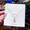 Pendentif Colliers Numéro Chanceux Collier Femme Zircon Micro-Incrusté 7 Lettres Mode Or Carré Carte Ins Bijoux Bonne Chance CadeauPendentif