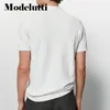 Modelutti Primavera Verano moda hombres algodón de grano fino manga corta Polo sólido Simple suelto Casual Tops masculino 220615