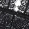 NXY SEXY Set Lingerie See atrav￩s de babados transparentes de traje de roupa de dormir com roupa de dormir com roupa de gato floral traje er￳tico de roupa ￭ntima feminina 0211