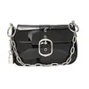 Bolsas de noite Xiuya Goth Bag 2022 Cool Patent Leather qaure Bolsas pretas femininas para mulheres carteira feminina