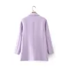 Mulheres de pista feminina Purple Mulheres elegantes Blazer Suits 2022 Moda Ladies Sloras Slim Desenvolvimento Casual Feminino Jackets Cute Sweet Girls Chicwom