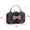 Sacs de soirée De Luxe De Mode Sequin Petit Sac Carré Avec Poignée En Métal Sac À Main Des Femmes Mignon Arc Fête De Mariage Chaîne Épaule Dames Clutc