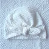 Örgü Türban Bebek Düğüm Yay Şapkası Kızlar Bonnet Yenidoğan Bowknot Beanie Caps Pamuk Kafa Sargılar Bebek