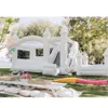 3.5x3.5 Wit opblaasbaar bouncy kasteel met dia commercieel bruiloft Bounce House combo voor kinderen achtertuin luxe buitenspel