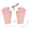 Cinq doigts gants écran USB chauffage électrique touché 5 doigts tricoté hiver pour hommes