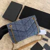 Handbags Shoulder bags Women Denim Blue Loulou Puffer Chain Crossbody Bag Classic Designers Handbag Envelope Messenger Bag Purse