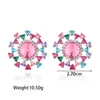 Stud Beautiful Multiple Colors Crystal Flower Earrings Rhinestone Colorful Piercing Women Christmas PartyStud Kirs22