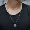 Retro Men's Hexagonal Pendant Necklace Stainless Steel Chain Gift Jewelry