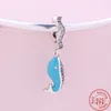 925 Gümüş Gümüş Dungle Charm Hayvan Kolyesi Sevimli Kedi Köpek Yunus Sazan Balık Boncuklar Boncuk Fit Pandora Charms Bilezik Diy Takı Aksesuarları