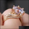 Bandringen sieraden vrouwen bruiloft grote ronde zirkonia kristallen ring goede kwaliteit jubileum cadeaum statement drop levering 2021 any3