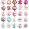 Balões com papel alumínio com 18 polegadas de aniversário de 18 polegadas Balões de hélio redondos para adultos de feliz aniversário decorações de festas infantis para o chá de bebê f0527