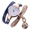 Wristwatches Lover Watches Digital Watch Bracelet Thin Strap Circle Band Pu With Diamond Dial Pendant Trend WatchWristwatches WristwatchesWr