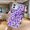 Metal Square Telefle Case Lopard Designer Tylna okładka Clear Plaid Lady Protector Case na iPhone 13 13pro Max 12 12pro 11 11pro X XS XR 7 7p 8 8 8 Plus